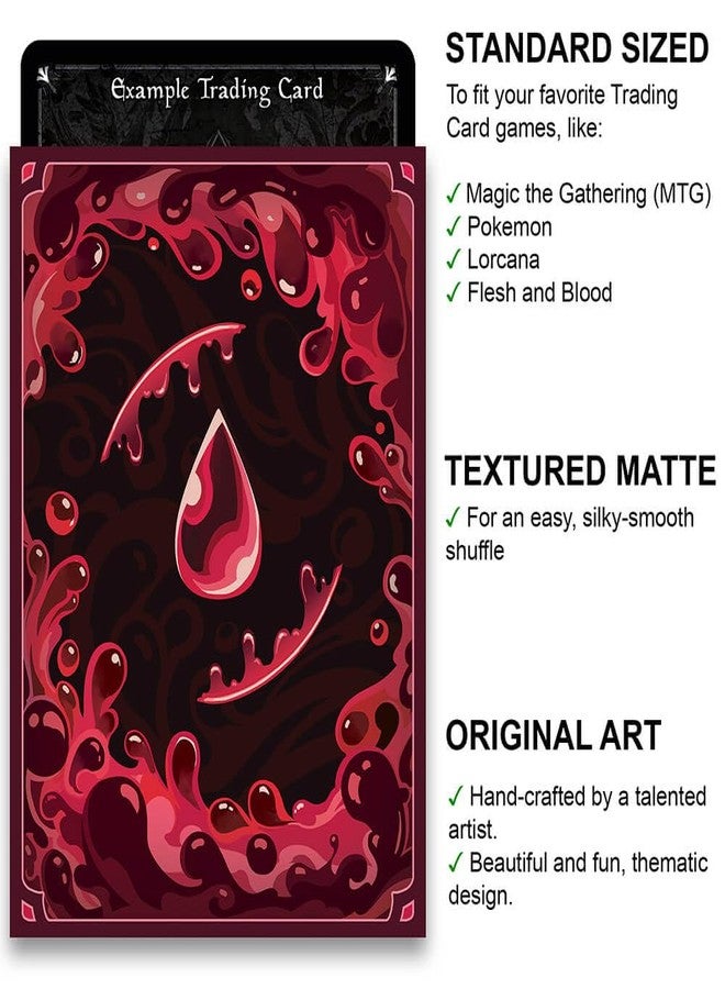 Fantasy North - Blood - Elements Series II - 100 Textured Matte TCG Card Sleeves - Fits Magic MTG Commander Pokemon and Other Card Games - Playing Card Sleeves - Image 2